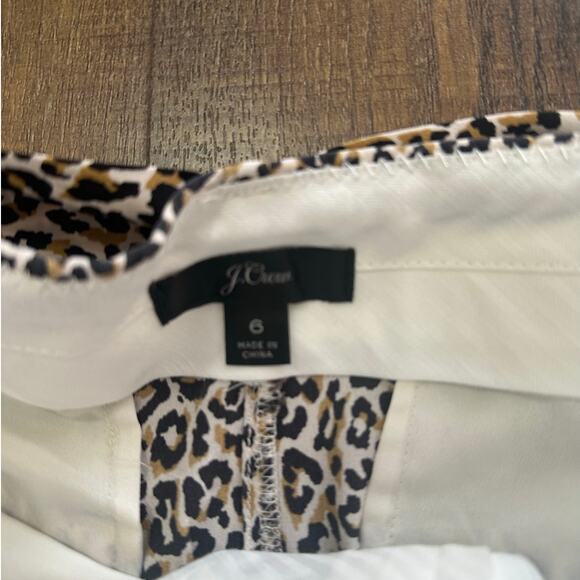 J. Crew Leopard Print Harvey Silk Pull On Wide Leg Cropped Pant Size 6 - Picture 4 of 9
